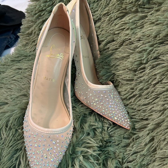 Christian Louboutin Shoes - Christian Louboutin Sparkling Nude Heels